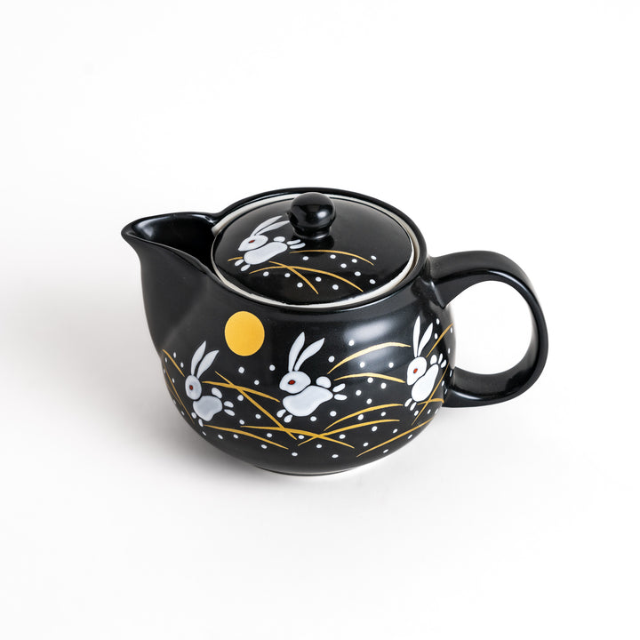 Black Dancing Rabbit Teapot