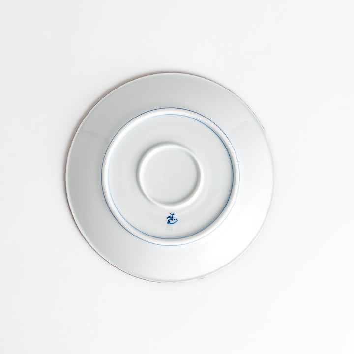 Elegant ceramic salad plate featuring a classic blue and white pattern, adding a touch of sophistication to your table.