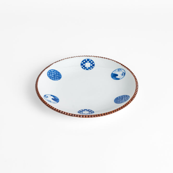 Elegant ceramic salad plate featuring a classic blue and white pattern, adding a touch of sophistication to your table.