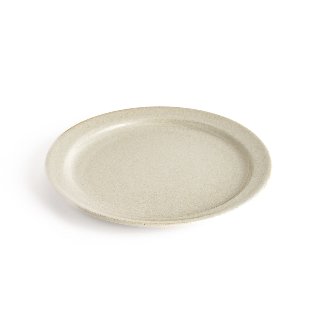 Elegant white salad plate with a smooth matte glaze, perfect for presenting salads or side dishes stylishly.