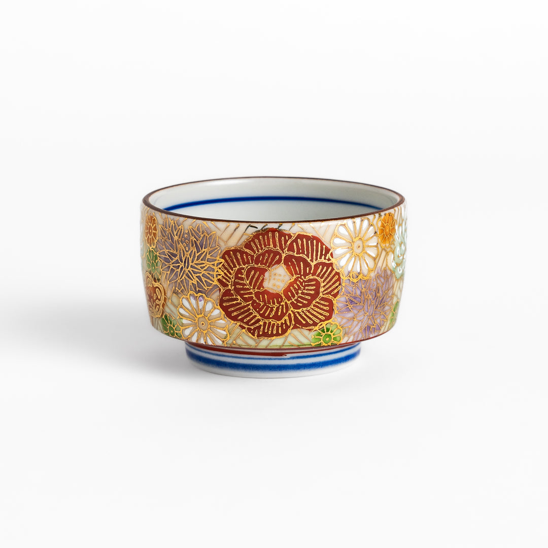 Stunning Sake Cup with a delicate floral pattern, ideal for serving sake in traditional Japanese style.