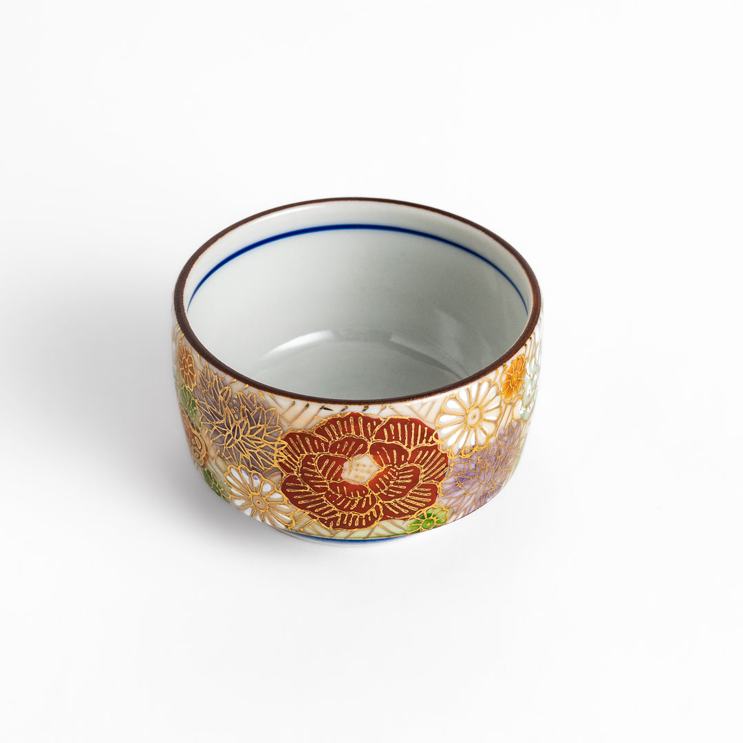 Stunning Sake Cup with a delicate floral pattern, ideal for serving sake in traditional Japanese style.