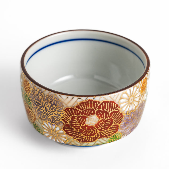 Stunning Sake Cup with a delicate floral pattern, ideal for serving sake in traditional Japanese style.