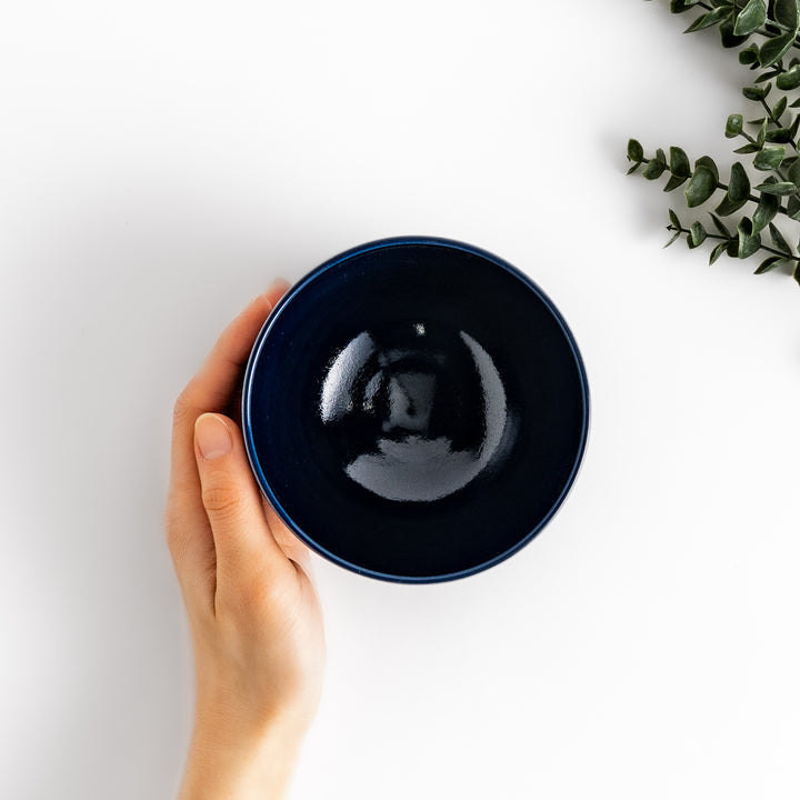 Artistic ceramic Matcha Bowl with a striking two-tone glaze and a rustic wabi-sabi feel.