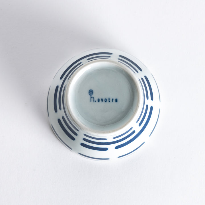 Bottom view of the Modern Indigo River Cup with visible maker's mark and blue base.