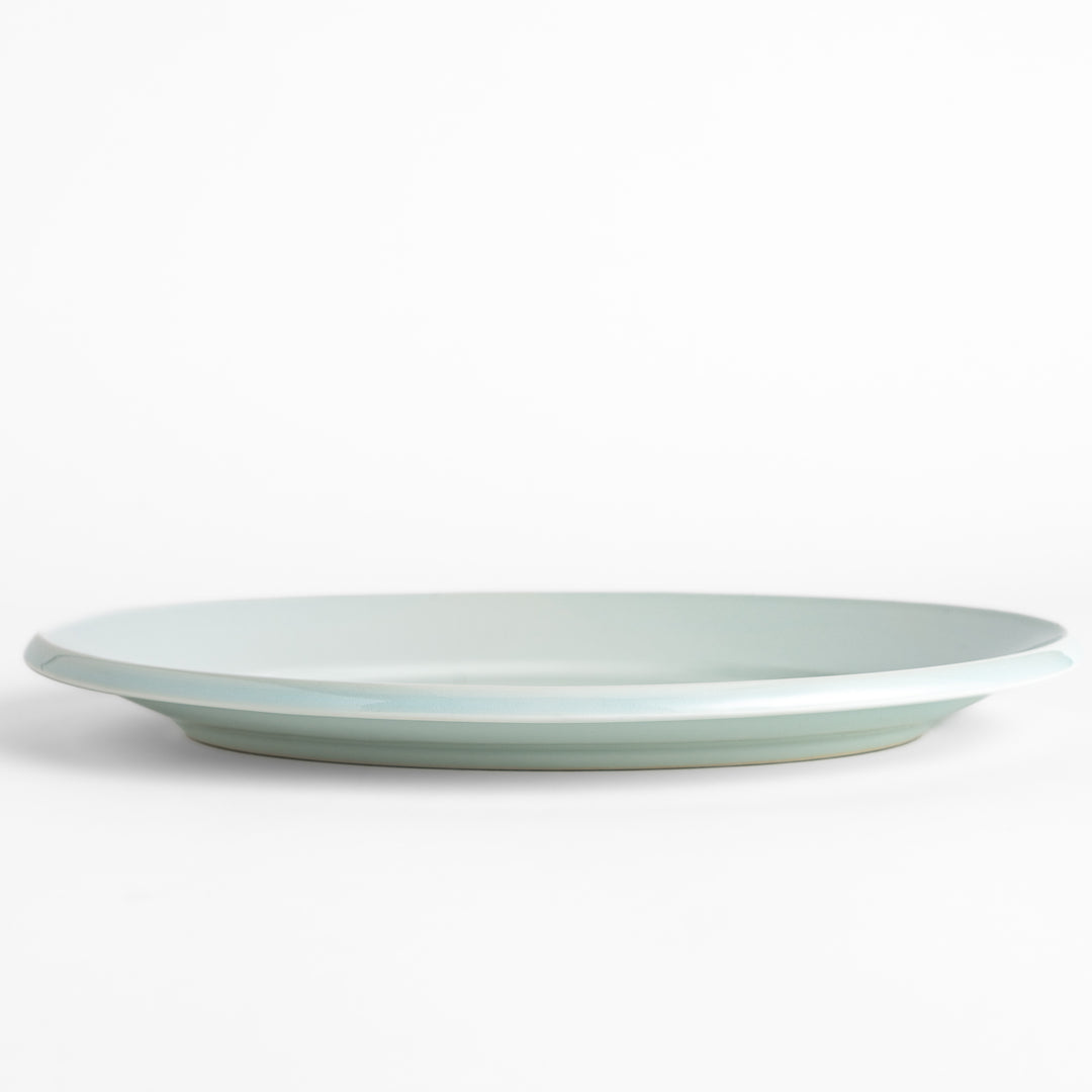 Durable and elegant white ceramic dinner plate, a classic and versatile addition to any table.