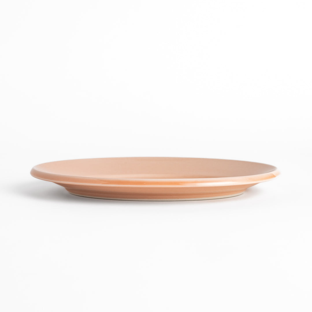 Durable and elegant pink ceramic salad plate, adding a pop of color to your table setting.