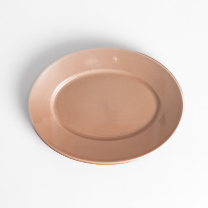 Durable and elegant pink ceramic salad plate, adding a pop of color to your table setting.