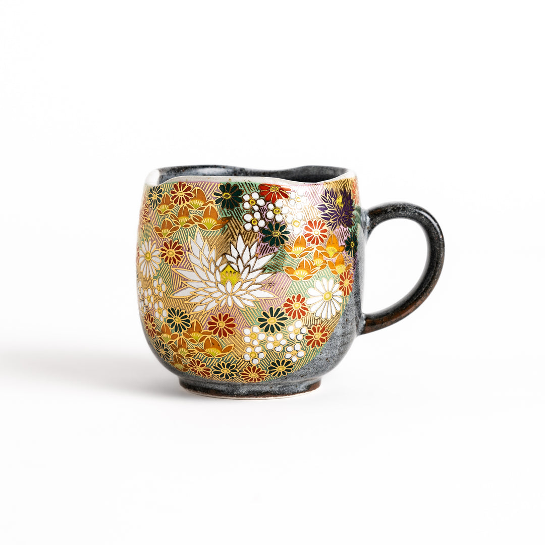 Rustic Gold Floral Tapestry Mug