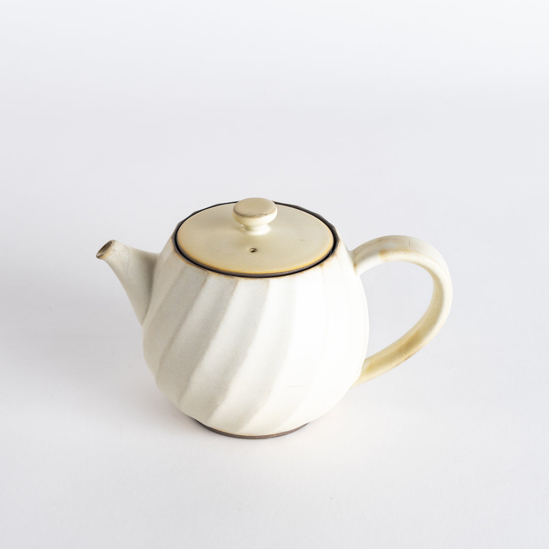 Elegant teapot featuring a subtle swirl design and a matching lid, perfect for serving your favorite tea.