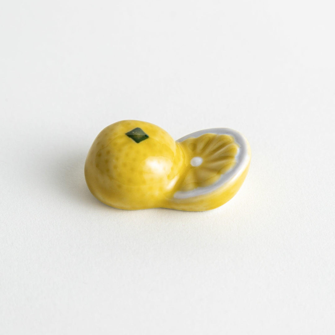 Ceramic chopstick rests shaped like half-cut lemon