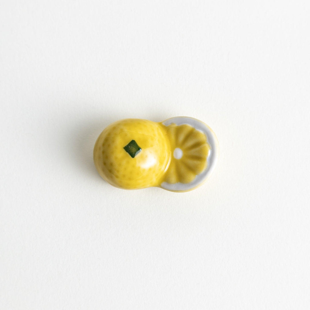 Ceramic chopstick rests shaped like half-cut lemon