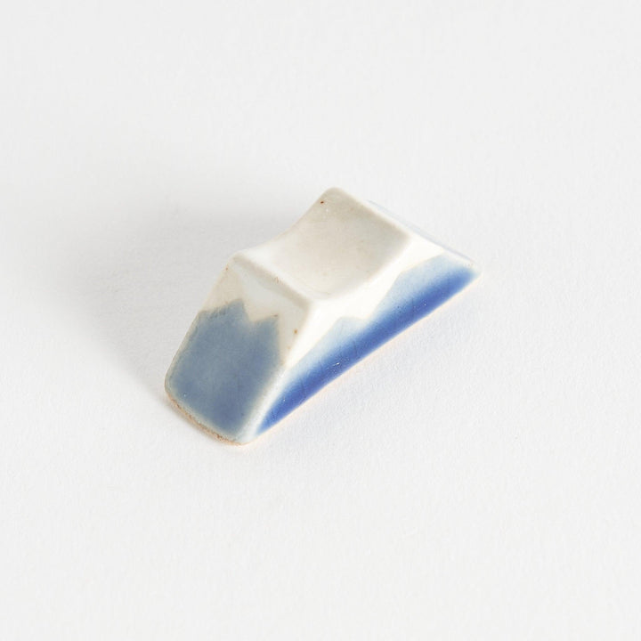 Ceramic mountain-shaped chopstick rest with blue glaze