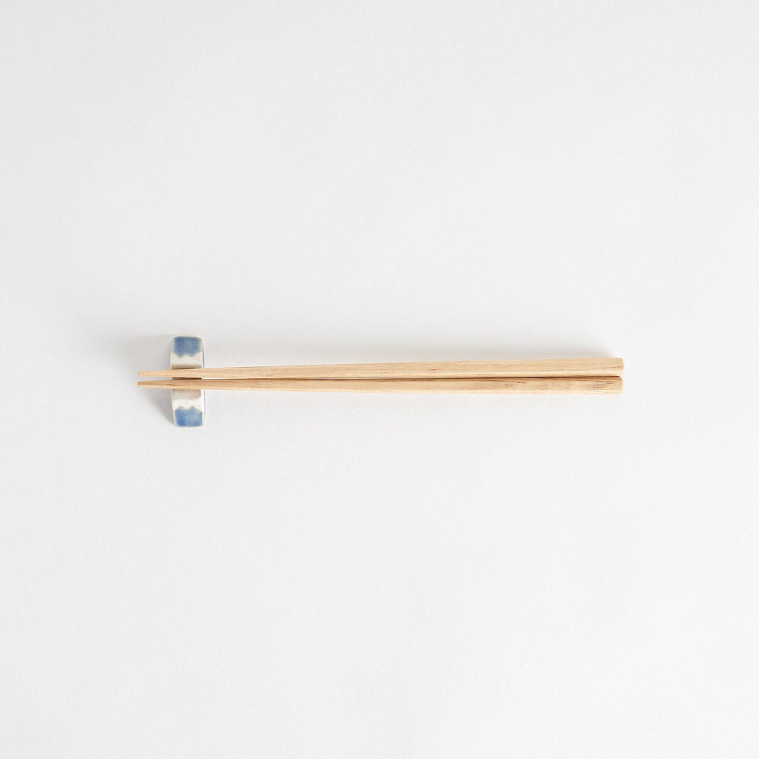 Ceramic mountain-shaped chopstick rest with blue glaze